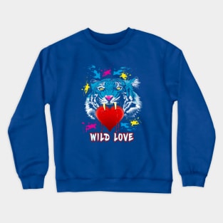 WILD LOVE (Colorful Tigerhead) Crewneck Sweatshirt